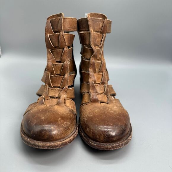 Freebird By Steven Stone Cutout Bootie Womens 6 Brown Shoe Strappy Buckled Boot - Picture 9 of 9